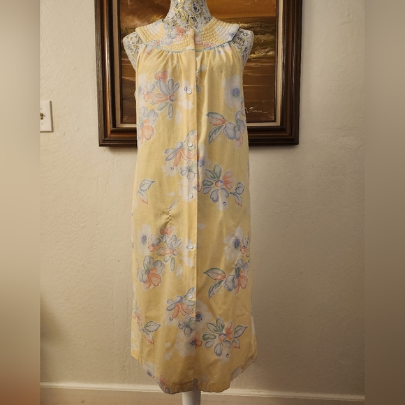Vintage Yellow Floral Dress By Lara Dee - Picture 3 of 13